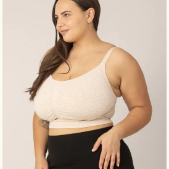 Kindred Bravely Sublime Bamboo Hands-Free Pumping Lounge & Sleep Bra M Oat Nwt - Picture 4 of 14